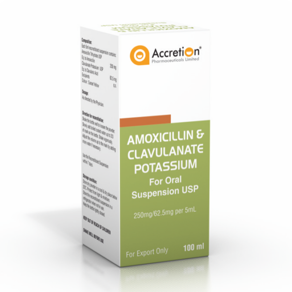 Amoxicillin & Clavulanate Potassium for Oral Suspension USP 1