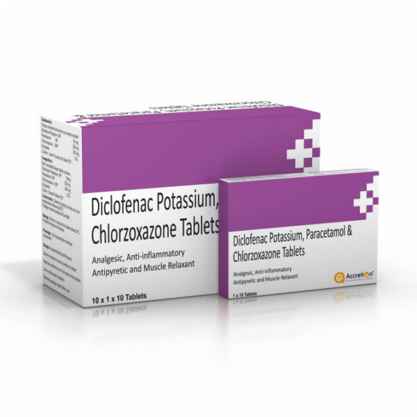Diclofenac Potassium, Paracetamol & Chlorzoxazone Tablets