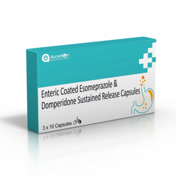 Enteric Coated Esomeprazole & Domperidone Sustained Release Capsules