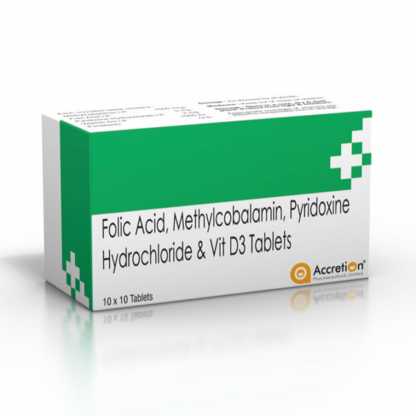 Folic Acid, Methylcobalamin, Pyridoxine Hydrochloride & Vitamin D3 Tablets