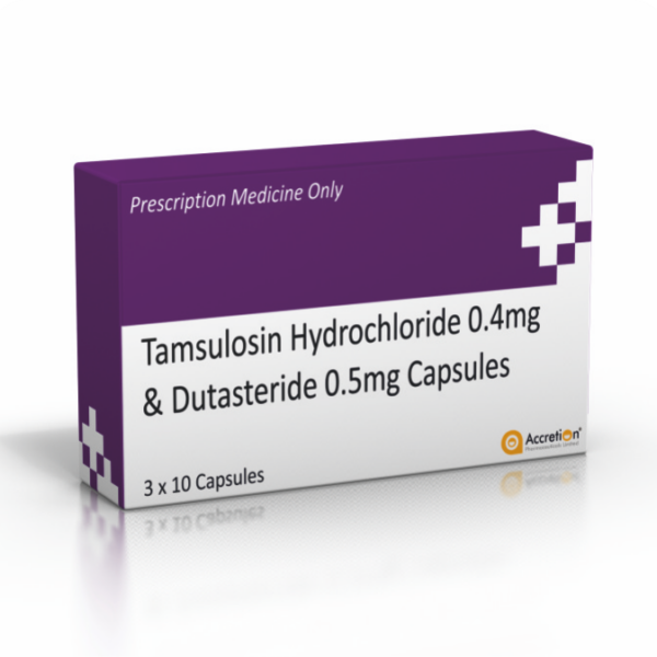 Tamsulosin Hydrochloride 0 4mg & Dutasteride 0 5mg Capsules
